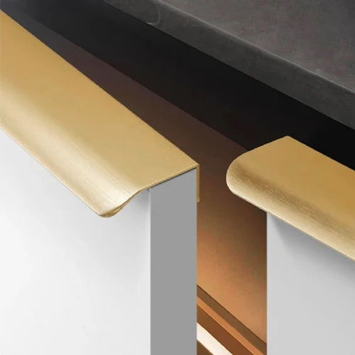 Imagen 2 del producto Tiradores ocultos para muebles, tiradores dorados, negros y blancos para armarios de cocina, tiradores sin perforaciones para armarios y cajones, tiradores de armario de arco