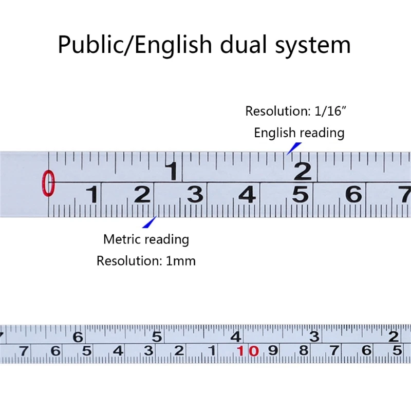 1m/2m Workbench Ruler Adhesive Tape Measure Inch & Metric Double Scale Rust-Proof Rule Self-Adhesive Measuring Tape