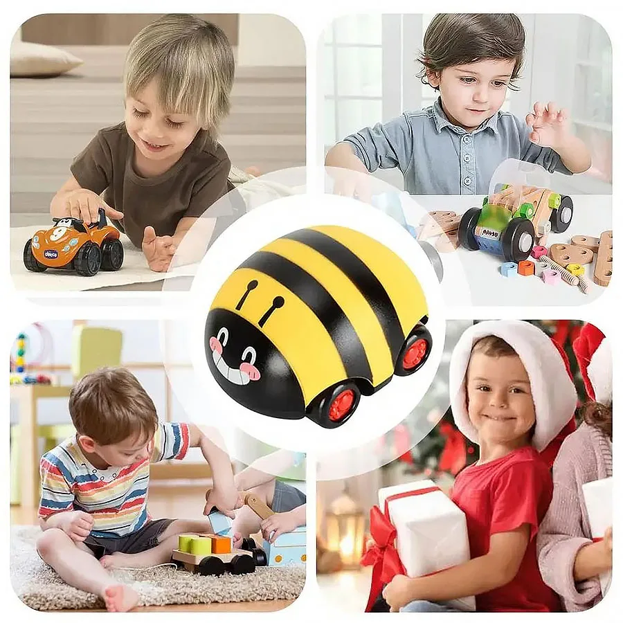 Baby Cartoon Lieveheersbeestje Dier Auto Wrijving Pull-Back Voertuig Kinderen Kever Lieveheersbeestje Racing Speelgoed Groothandel