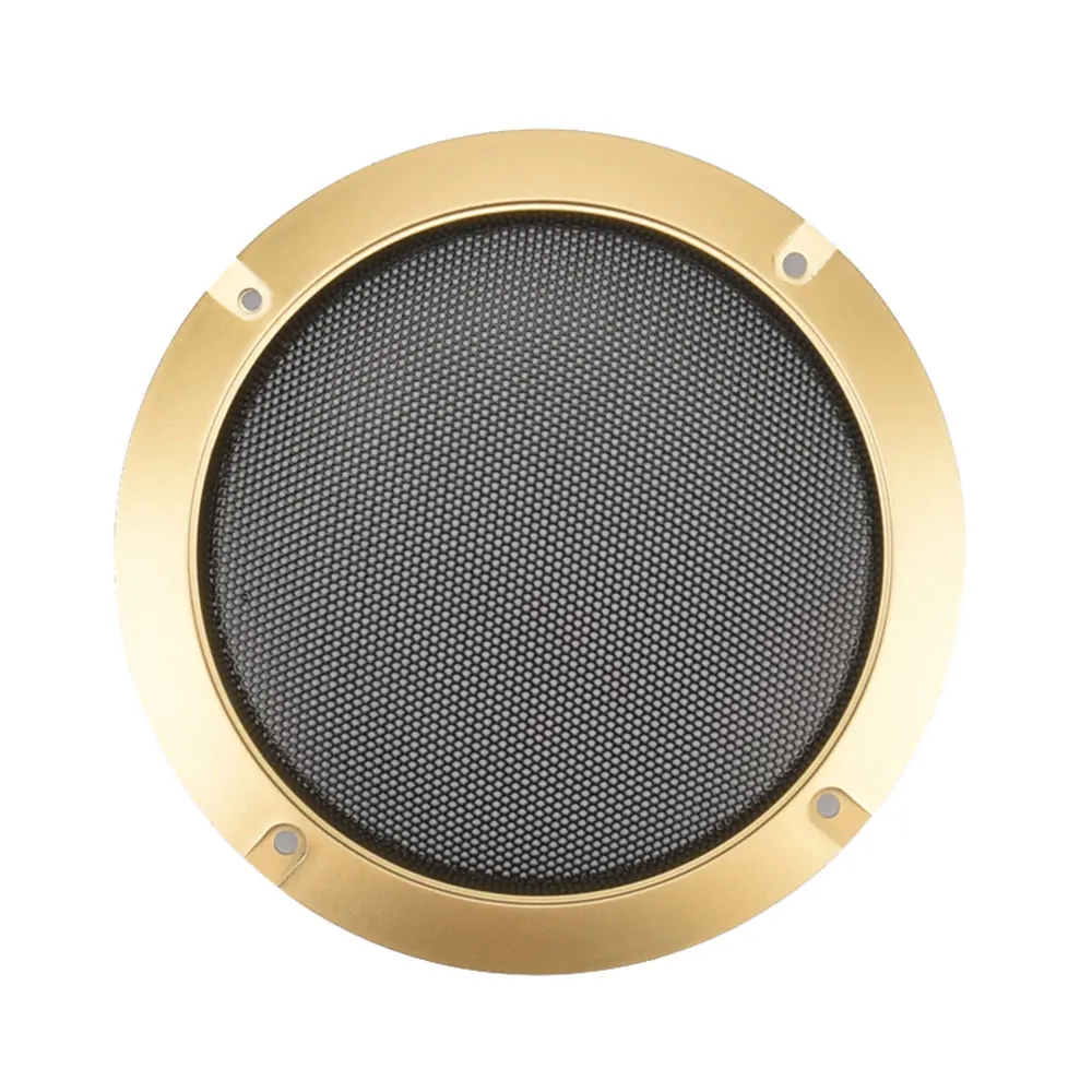 1PCS Golden Speaker Net Cover High-grade Car Home Mesh Enclosure Speakers Plastic Frame Metal Iron Wire Grilles 2 3 4 5 INCH