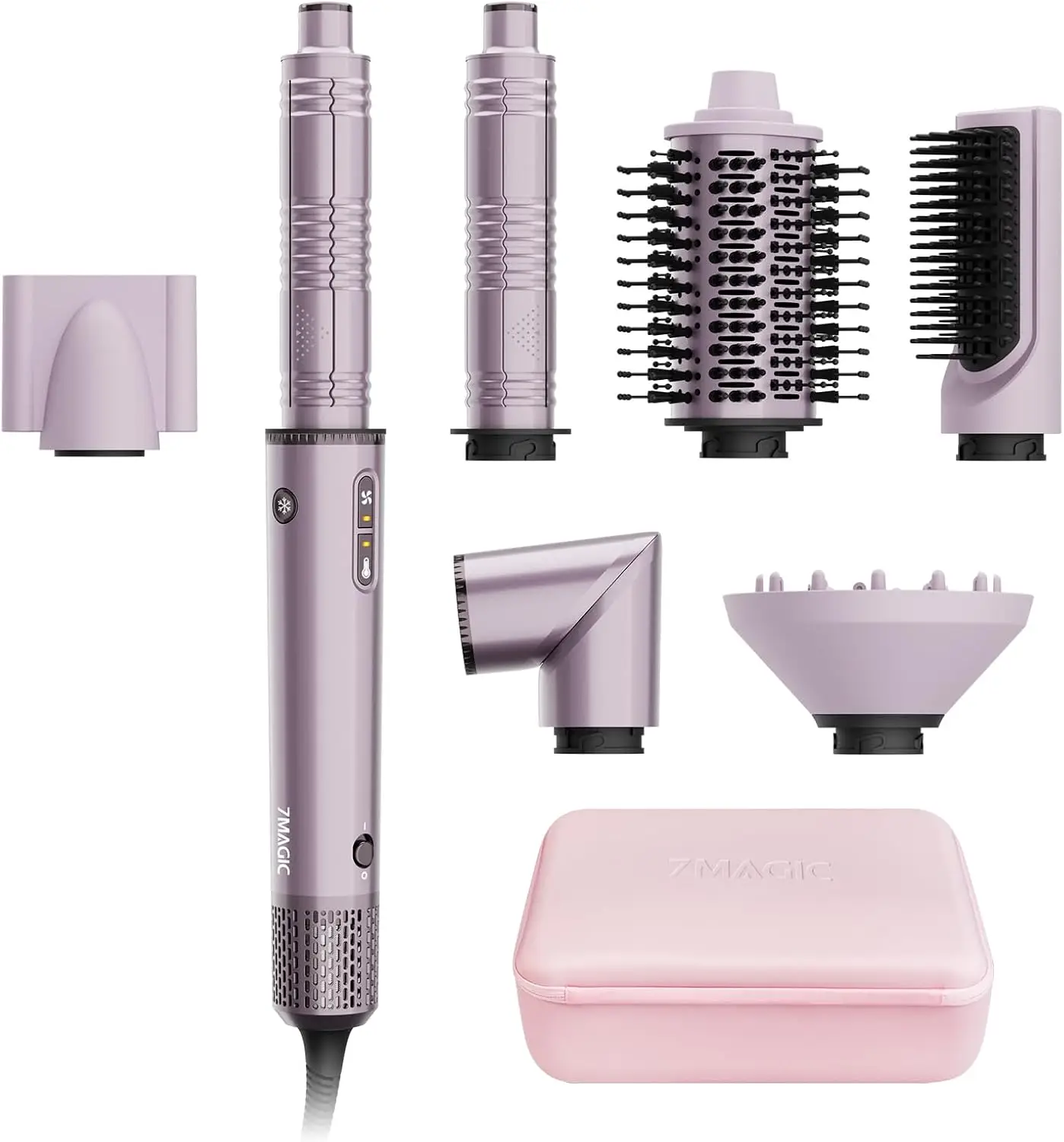 7-in-1 Hot Air Hair Styler and Blow Dryer Brush with Automatic Left/Right Curl Wrap