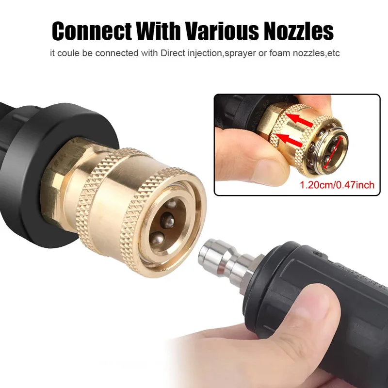 Pressure Washer Adapter Kit 1/4'' Quick Connect Nozzles For Karcher K2 K3 K4 K5 K6 K7 Car Wash Gun Garden Watering 3000 PSI