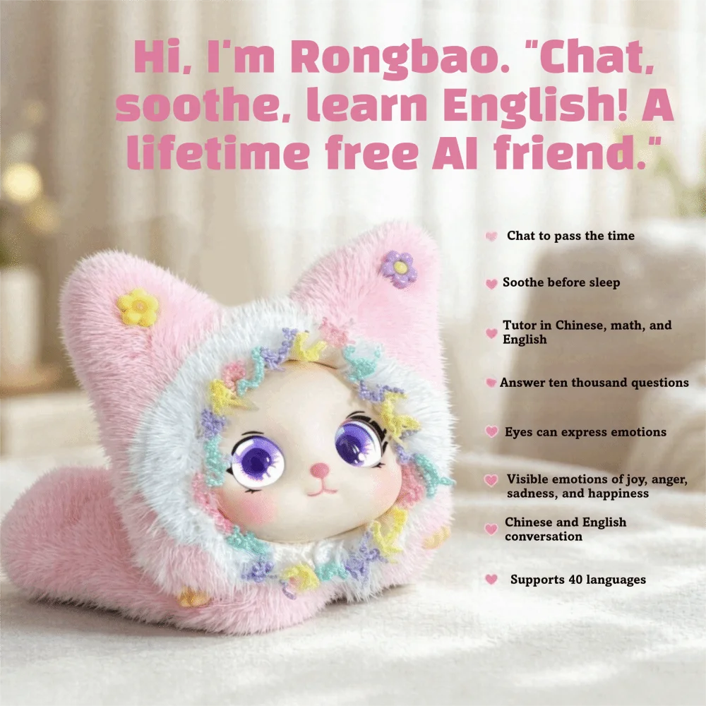 AI Continuous Dialogue AI Cat Plush Winking Interaction Personal Companion AI Cat Spirit Pendant