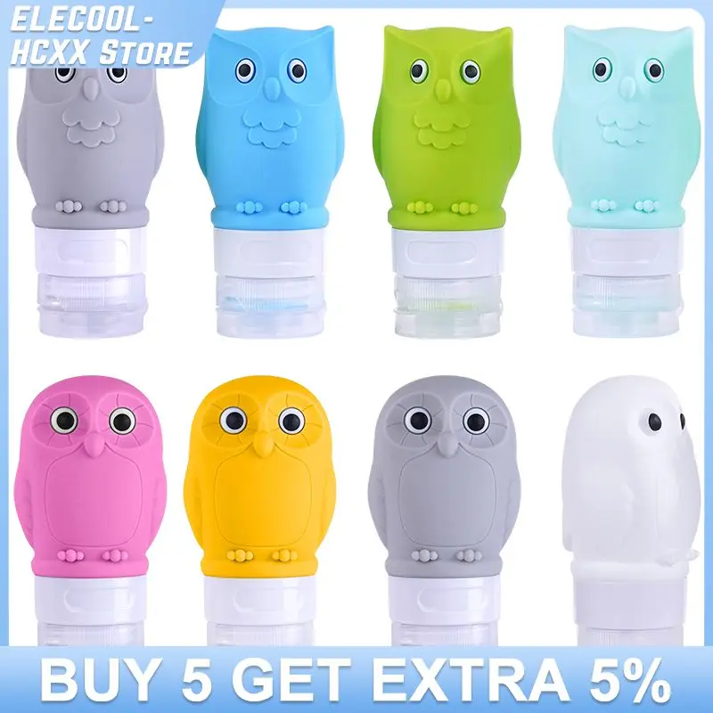 1PC 60ml Cartoon Silicone Bottles Cute Owl Travel Bottles Shampoo Moisture Bottle Travel Set Storage Bottle  Cosmetic Containers