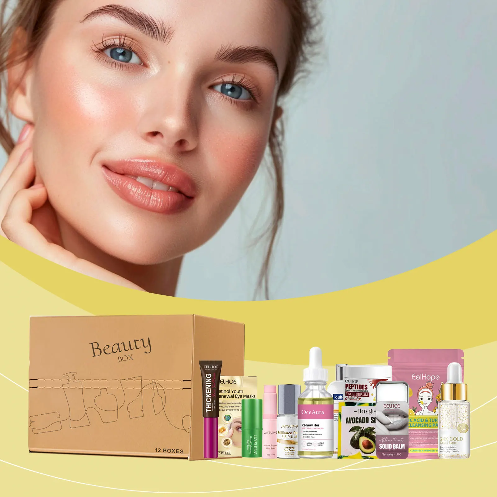 

Facial Beauty Box Kit Remove Melanin Moisturizing Repair Face Cream Rejuvenation Brightening Firming Essence Skin Care Sets Gift