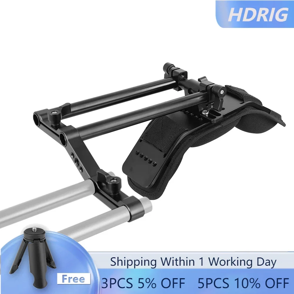 HDRIG Shoulder Mount Rig With Z Shape Arm & 15mm Rod Support & Shoulder Pad For Video Camcorder / DSLR Camera