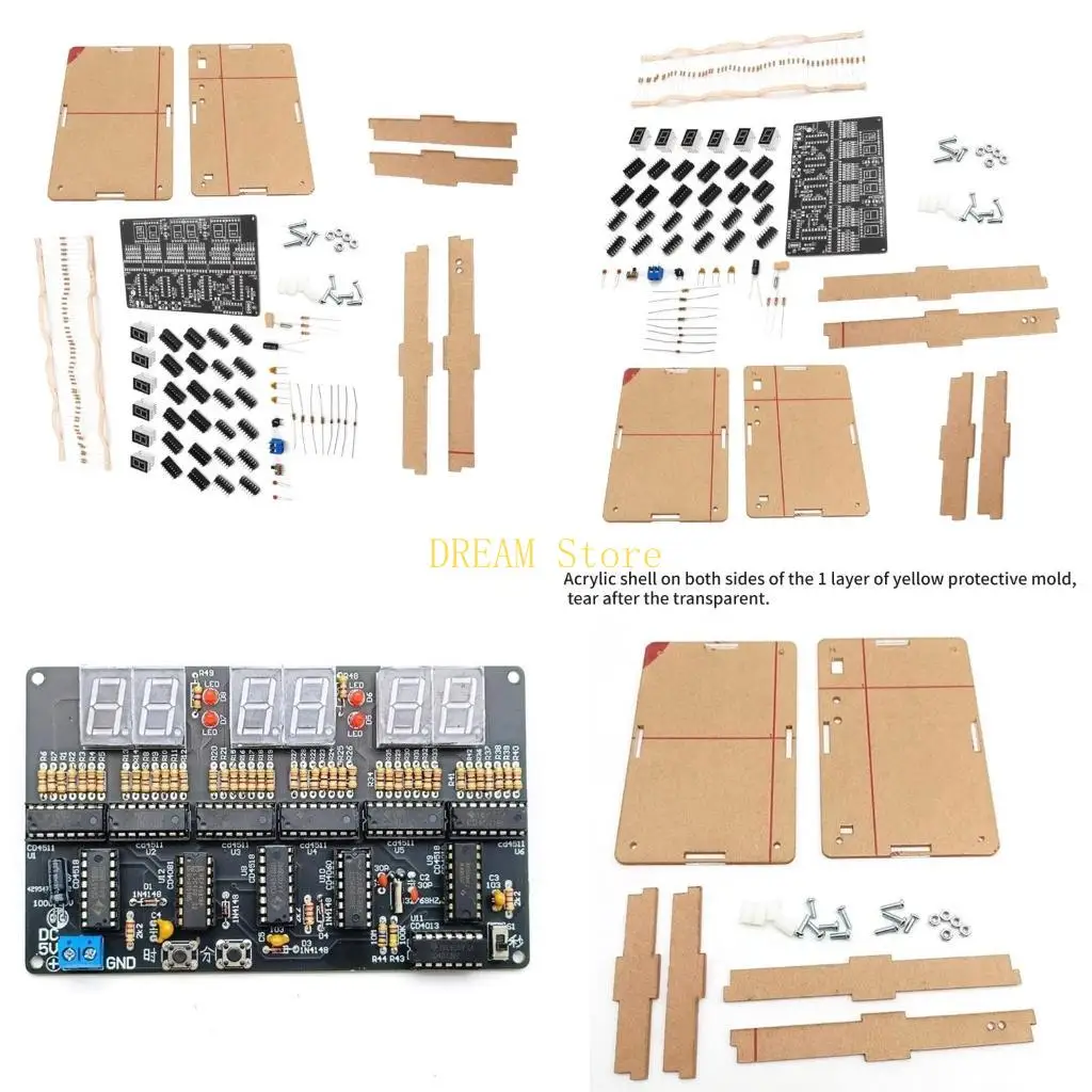 

Электронные цифровые часы DIYER BOARD DC4.5V-5,5 В 6 цифр цифровой светодиодный модуль Обучение Электронная продажа лучшая