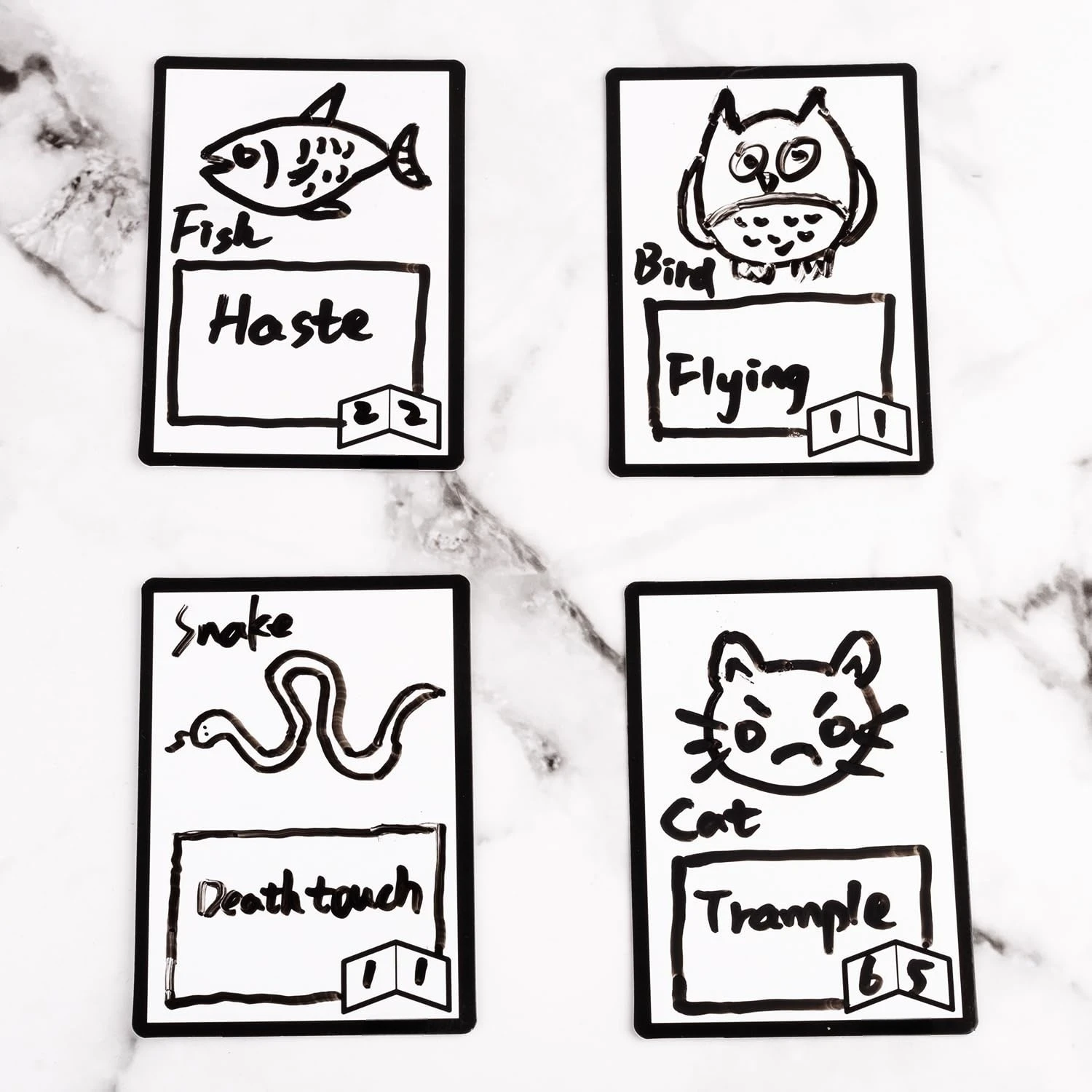 50 قطعة من رموز MTG قابلة لإعادة الاستخدام للمسح الجاف مع بطاقات الوكيل MTG على الوجهين لملحقات ألعاب البطاقات الفارغة MTG، DND ذاتية الصنع