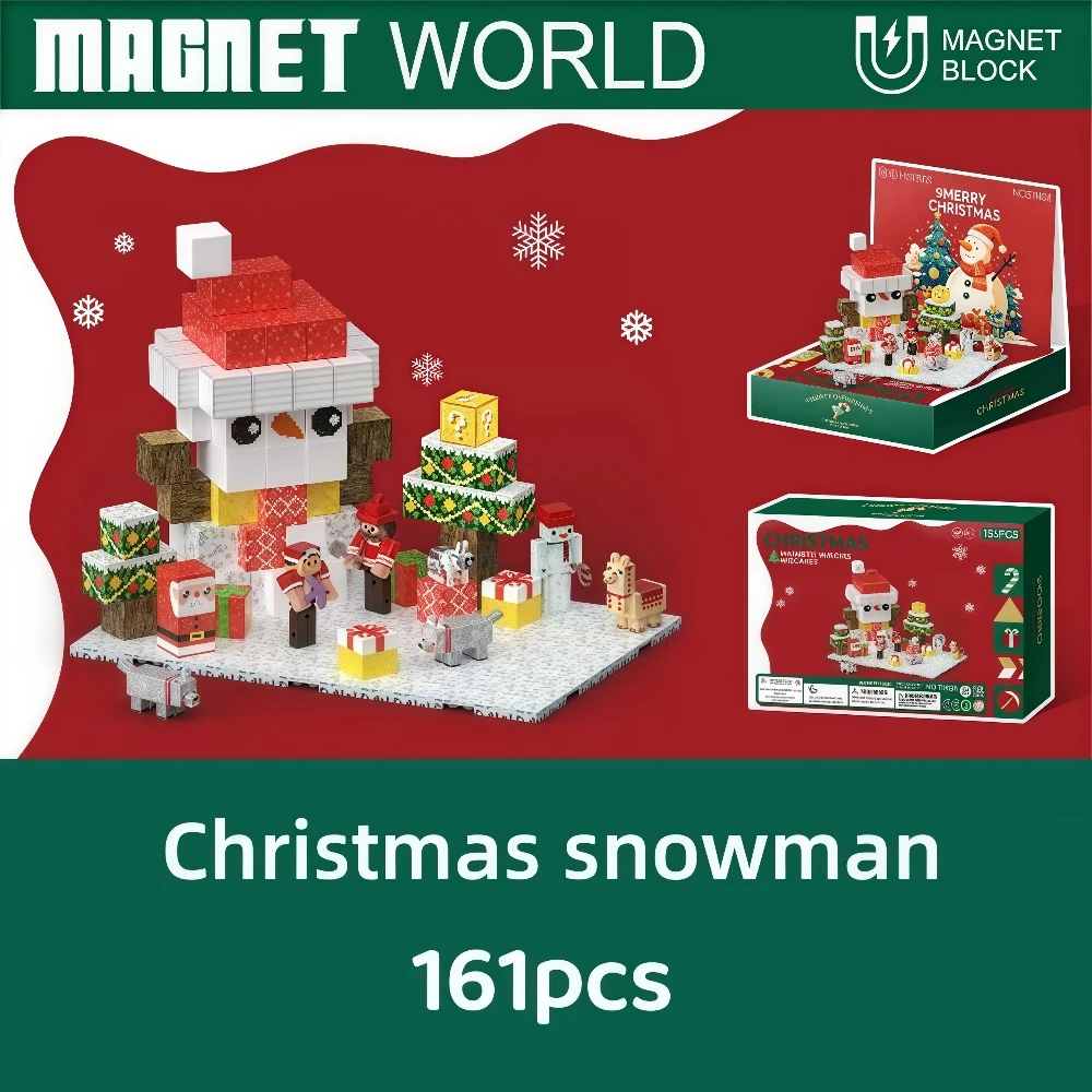 2025 ​ Creatieve Kerst Magnetische Tegels Bouwstenen MOC Model Bricks Creatief Speelgoed STEM Cadeau Voor Kinderen Verjaardagscadeau ​