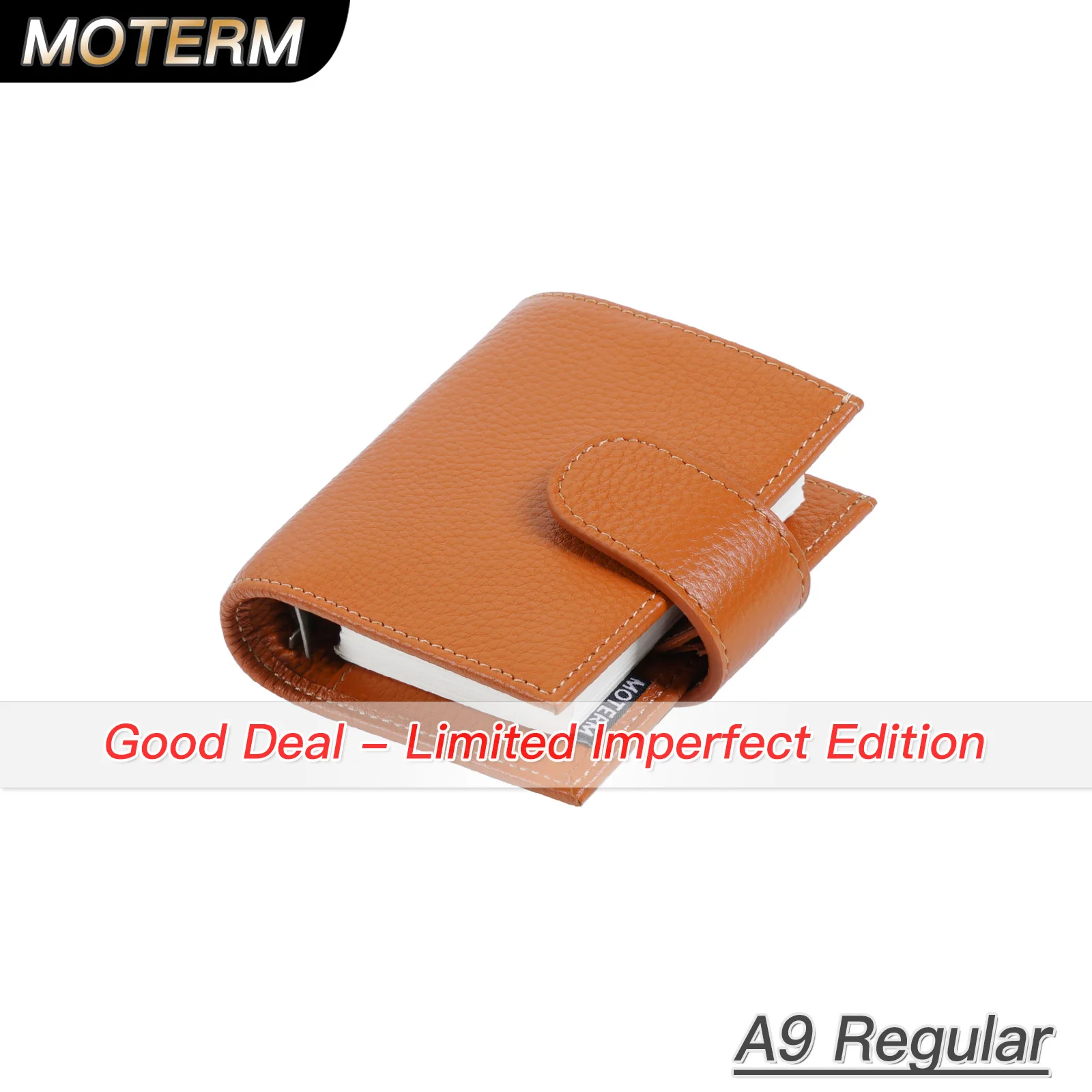 Limited Imperfec Moterm Regular A9 Size Rings Planner Pebbled Grain Cowhide 3-hole Mini Rings Notebook with 19MM Ring Organizer