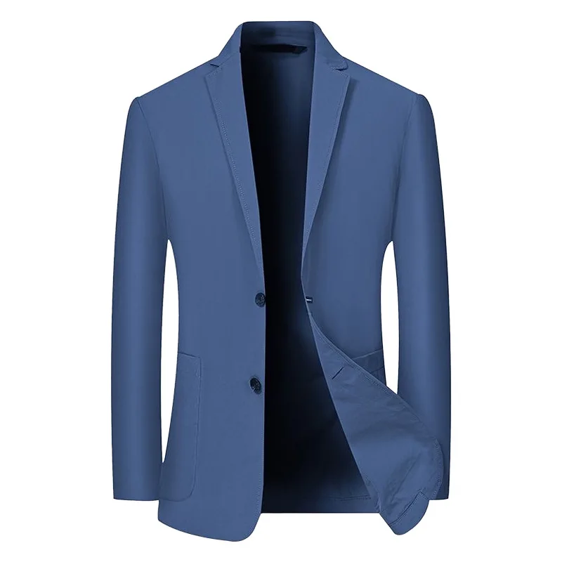 

Spring Autumn Male Coat Thin Long Sleeve Pocket Man Suit Outerwear Solid Color Single-breasted Comfortable Versatile Men Blazer