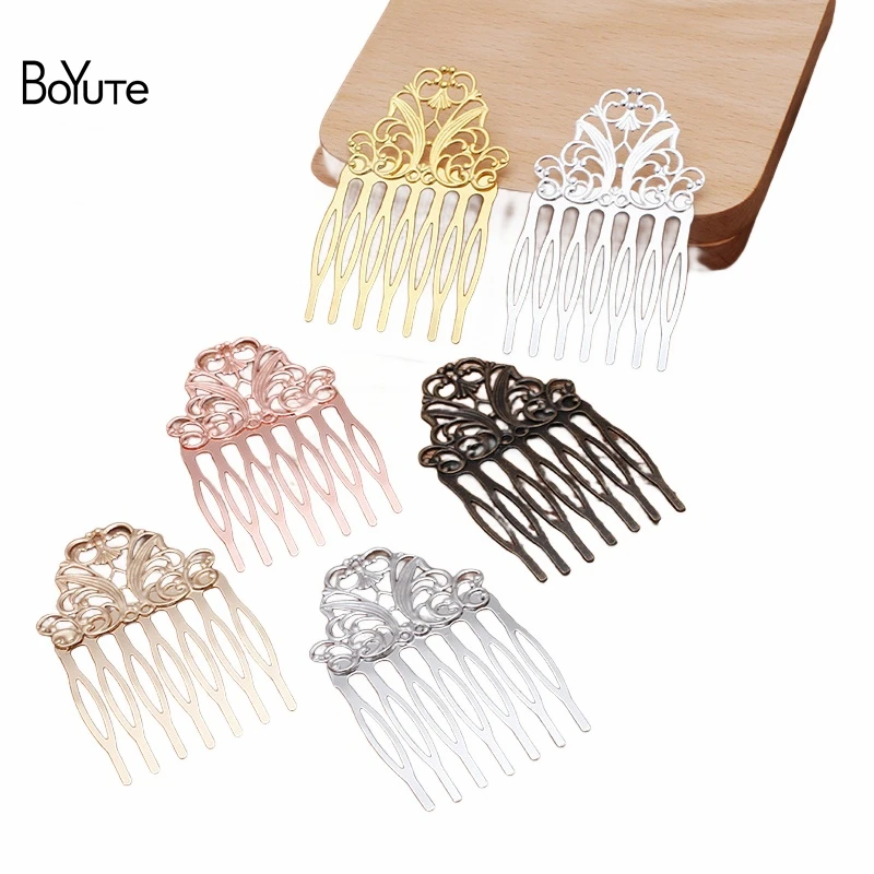 

BoYuTe (10 Pieces/Lot) 38*65MM Metal Filigree Hair Comb Vintage Hair Accessories for Women