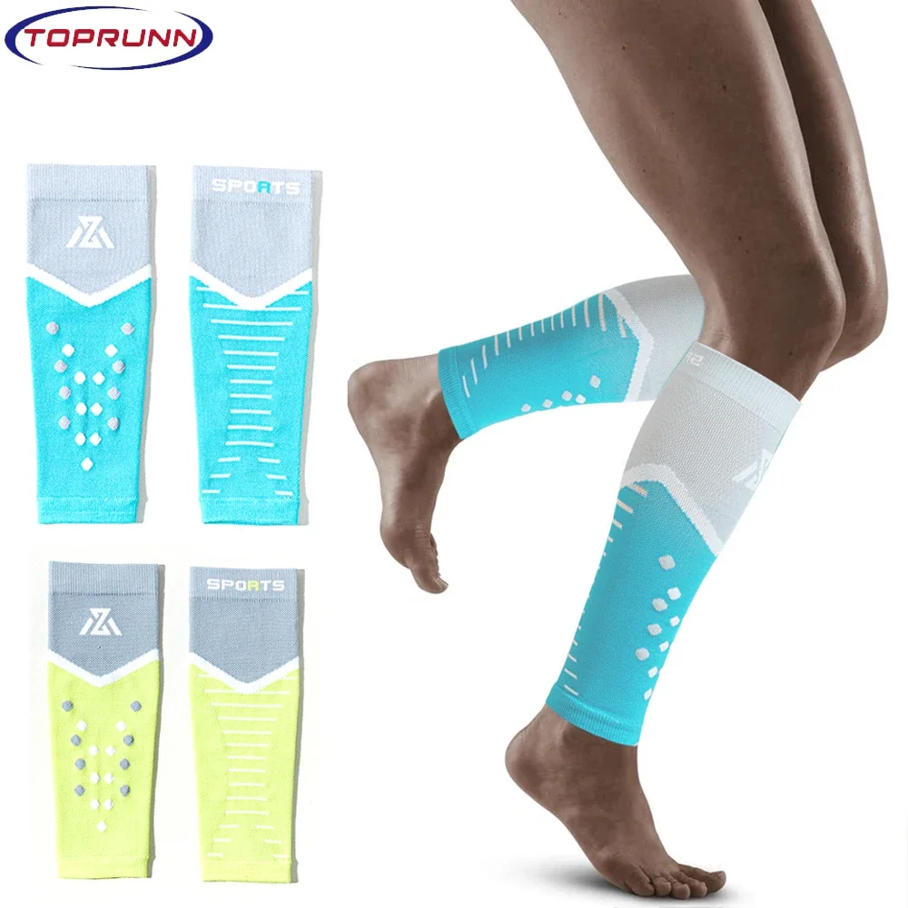 1Pair Calf Compression Sleeve for Men & Women Footless Compression Socks Support Runners Leg Sleeve Shin Splints Pain Relief