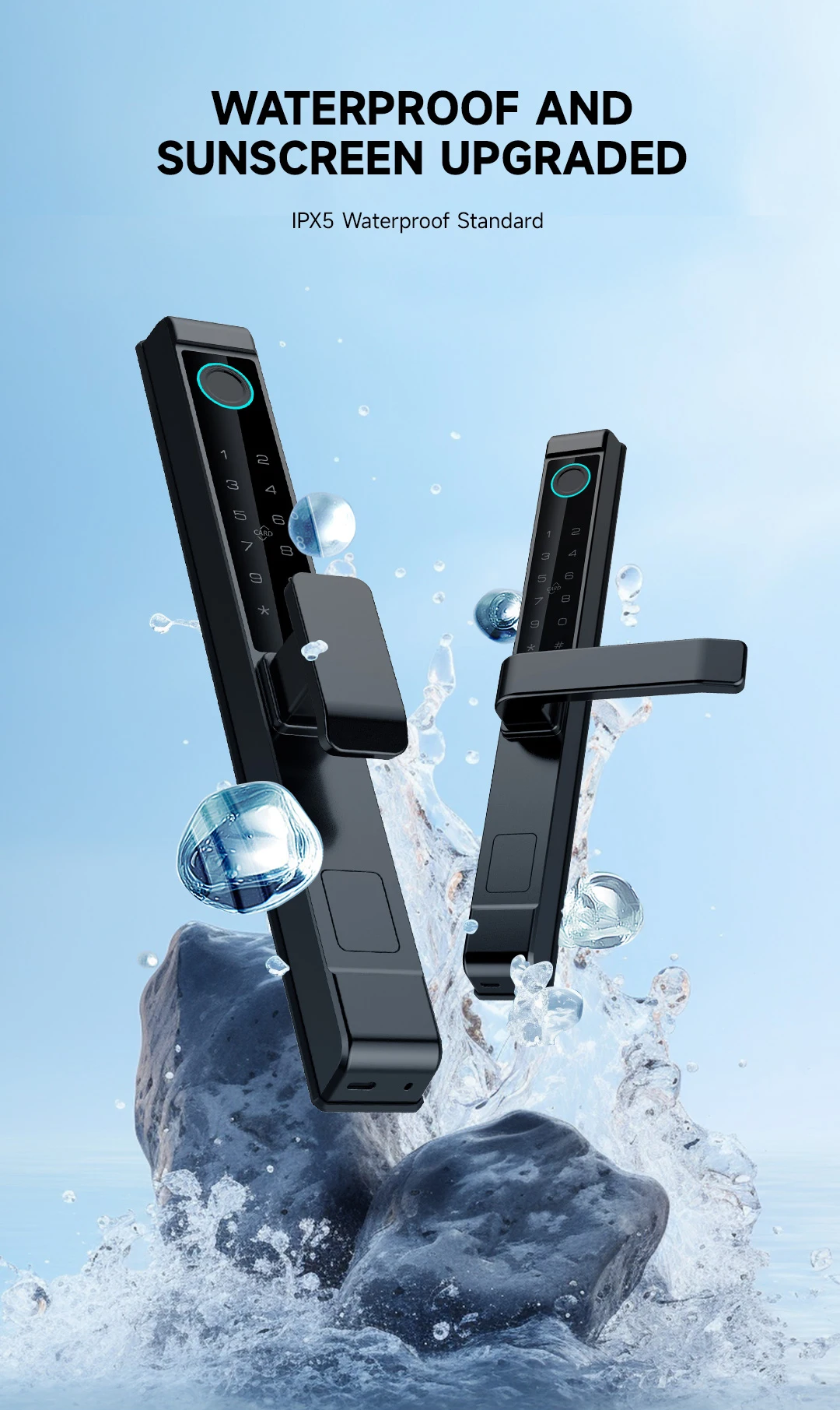 STLF IP65防水屋外アルミ製スライドドアロック デジタルパスワードTuya Wifiスマートロック