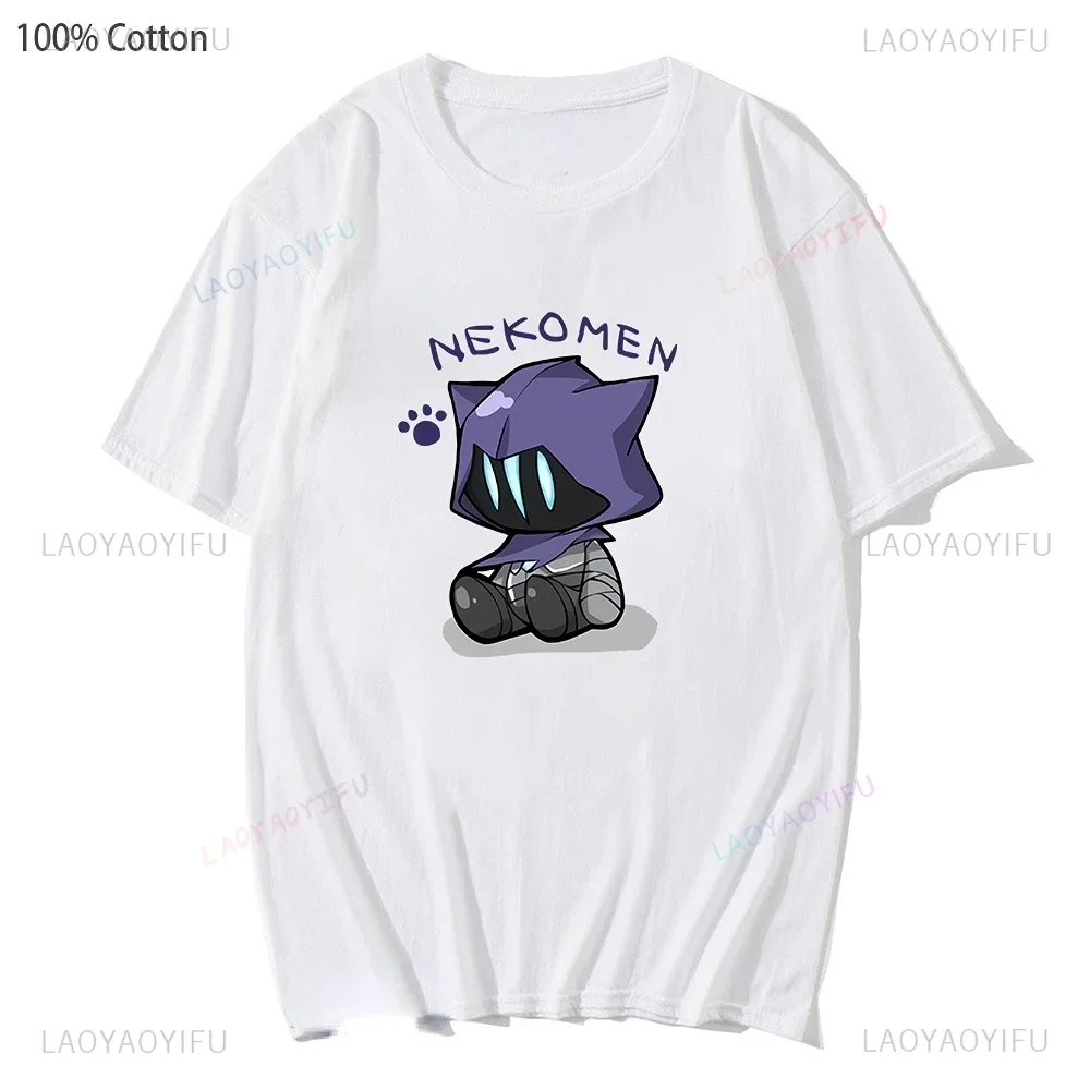 Kawaii VALORANT Shirt Men Omen Cartoon T-Shirts Women Fashion Tops Boys Girls Game Printed Harajuku 100% Cotton Shirt-tee Unisex