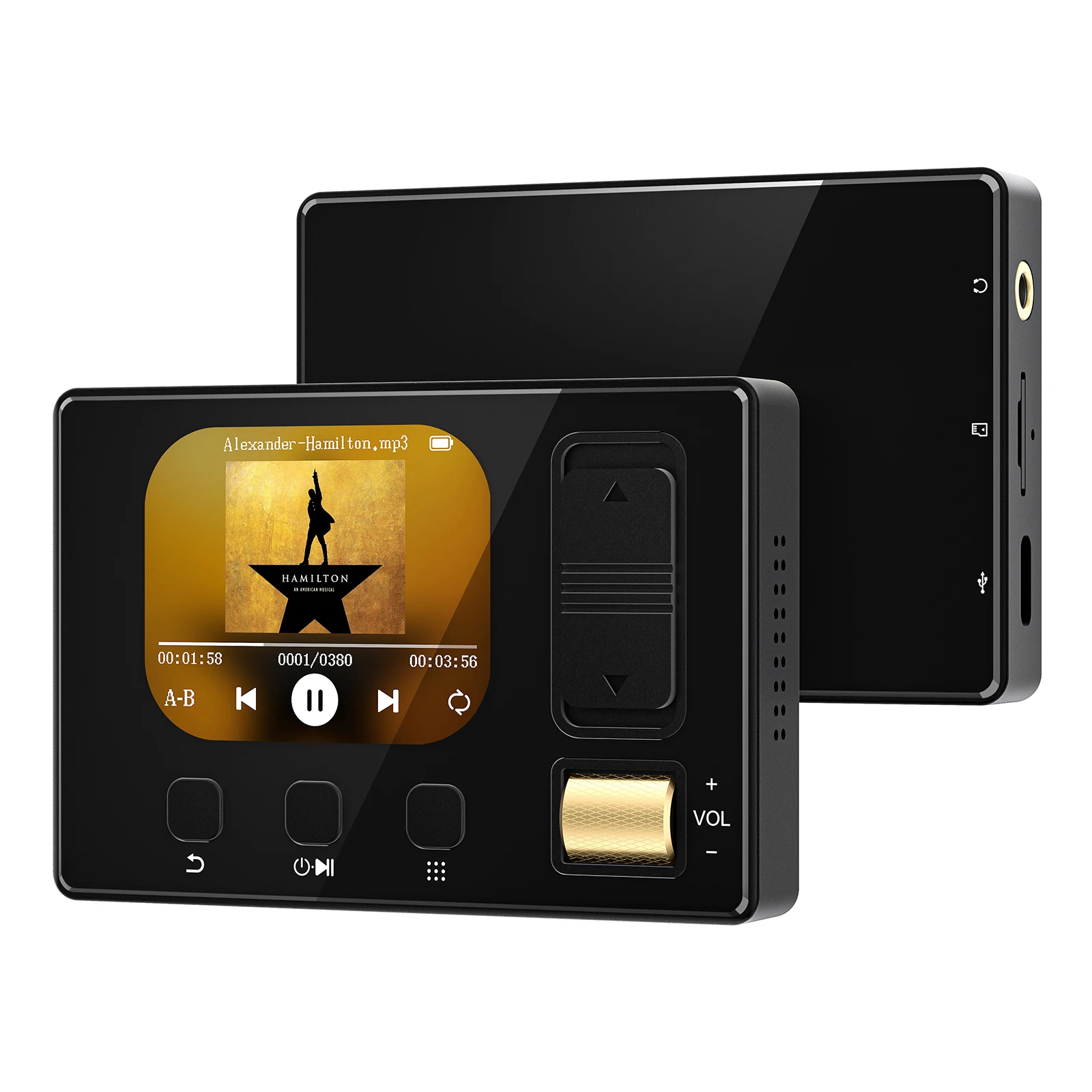 bluetooth-53-mp3プレーヤー--diofox-hifi-ロスレスオーディオ、32gb、6-eq、fmラジオ、tfカード最大128gb対応、ポータブルプレーヤー
