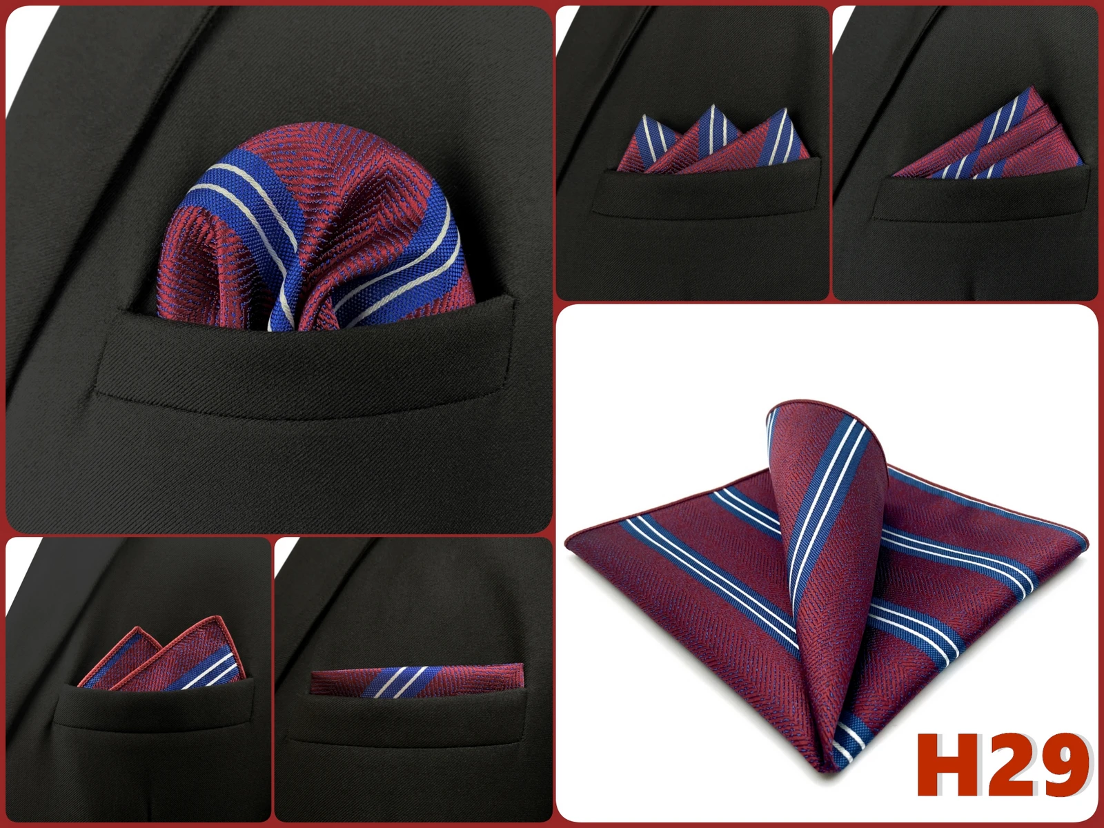 Men Pocket Square Handkerchief Multi Styles Paisley Floral Suit Pocket Towel Hanky Vintage Business Wedding Accessories 32cm