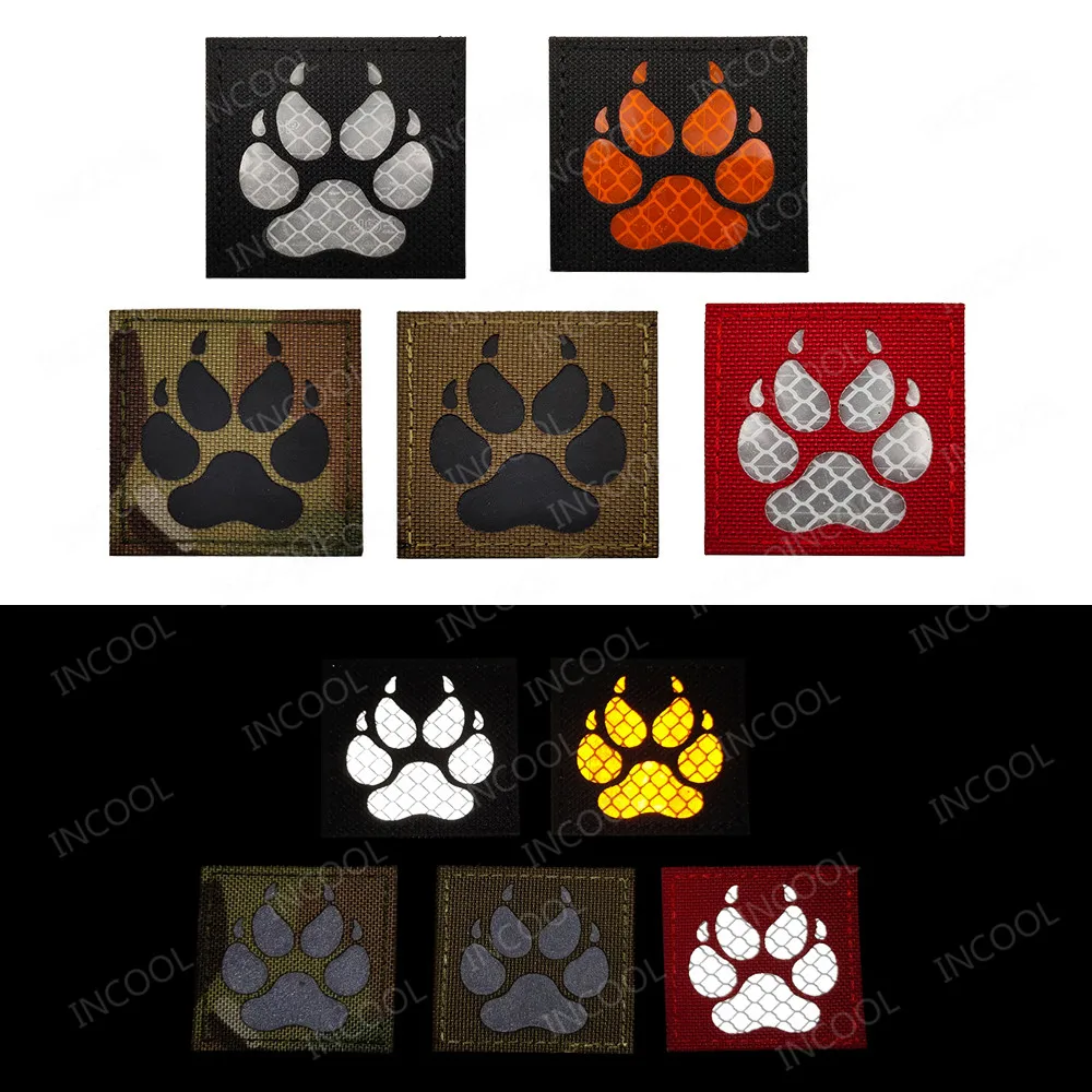 Infrared IR Reflective Embroidery Patches USA US American Flag K9 Service Dog Patch Glow In Dark Appliqued For Clothing Backpack