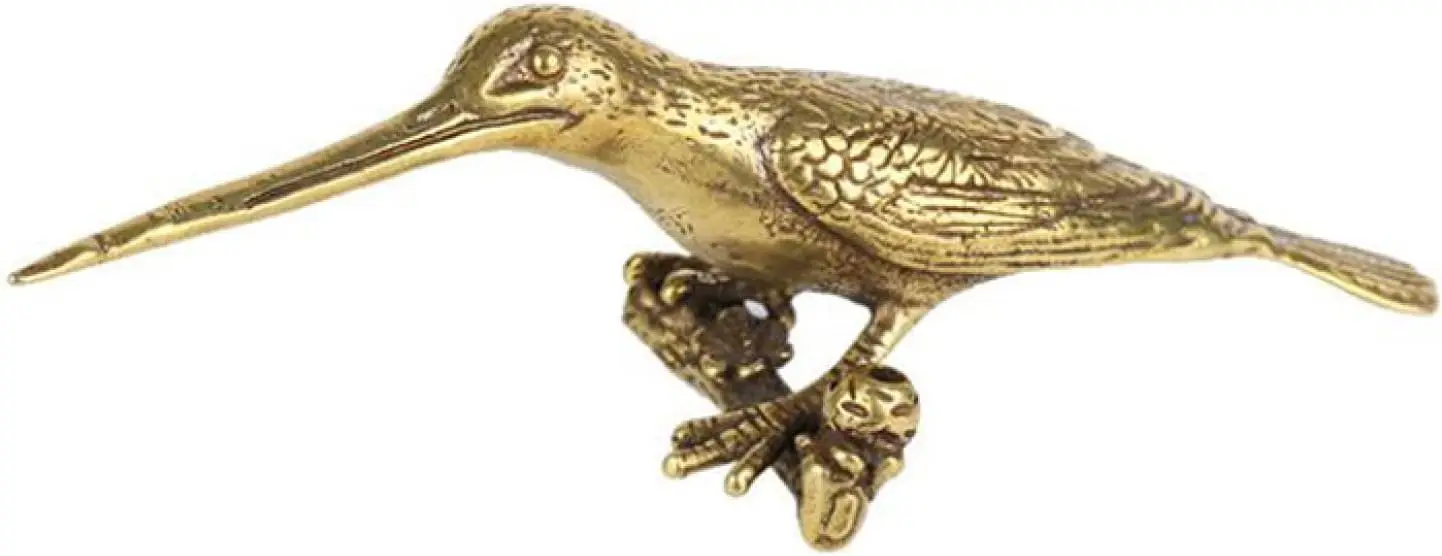 Pure Copper Kingfisher Tea Needle Statue Ornament Antique Woodpecker Bird Miniature Figurines  Burner