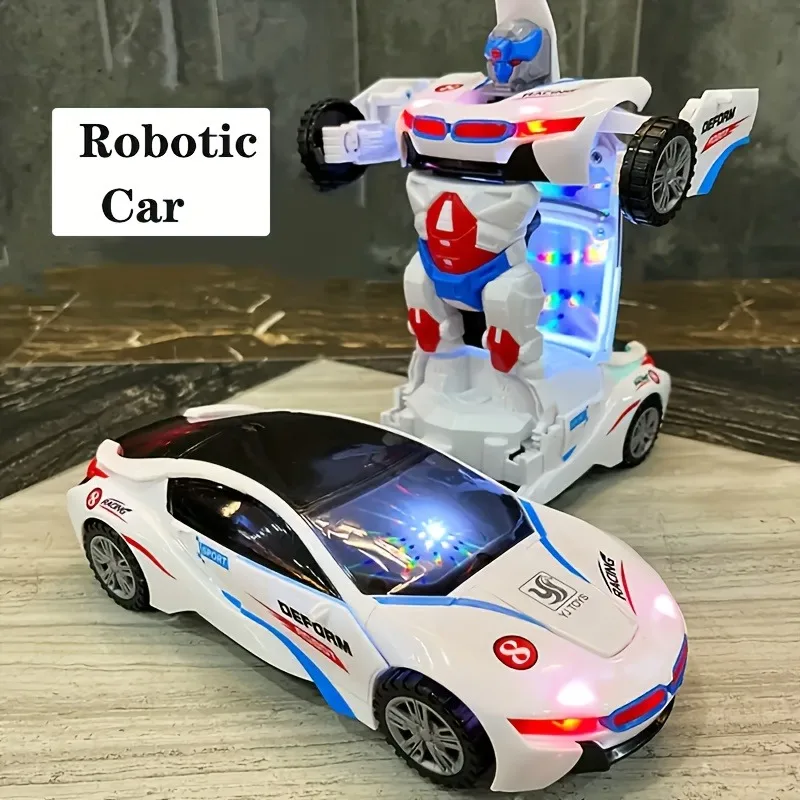 Transformujący robot policyjny z pilotem, wielokolorowym światłem i muzyką dla dzieci - zabawna i interaktywna zabawa