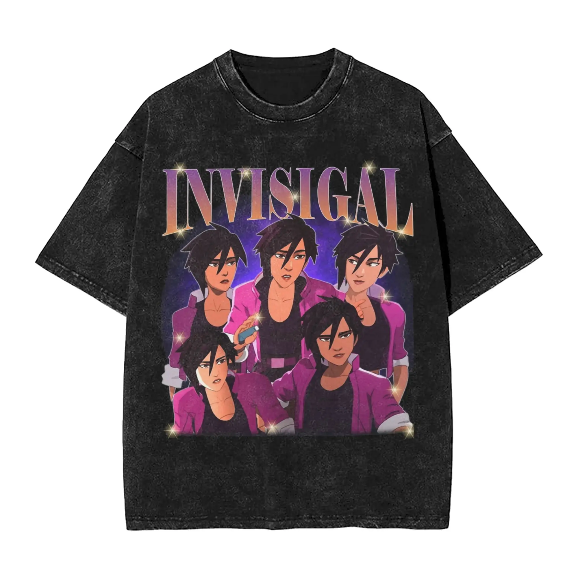 Invisigal Dispatch Game bootleg 90s T Shirt Hip Hop Washed 100% Cotton T-Shirt Vintage Men Women Tops Streetwear Tee Shirt