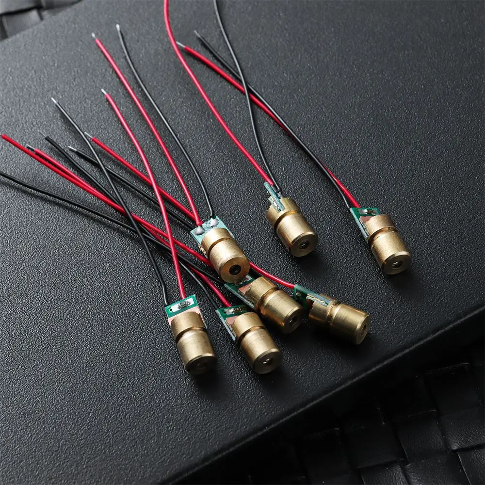 1/3/5/10pcs Laser diode 650nm 6mm 3V 5 million watt Adjustable Laser Dot Diode Module Red Copper Head