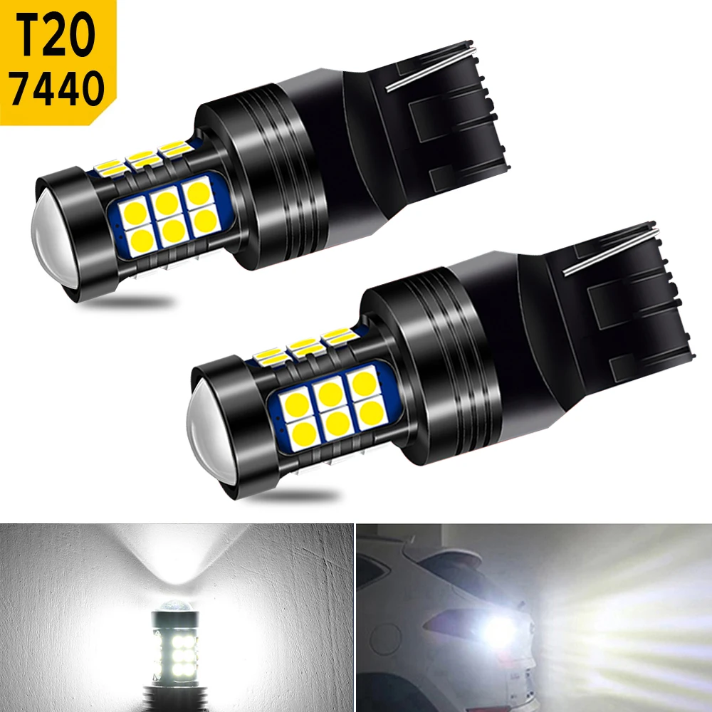 2 stücke T20 W21W WY21W 7440 7440NA 7505 LED Canbus Reverse Licht DRL Auto Backup Birne Auto Diode Tagfahrlicht lampe 12V 21W W3x16d