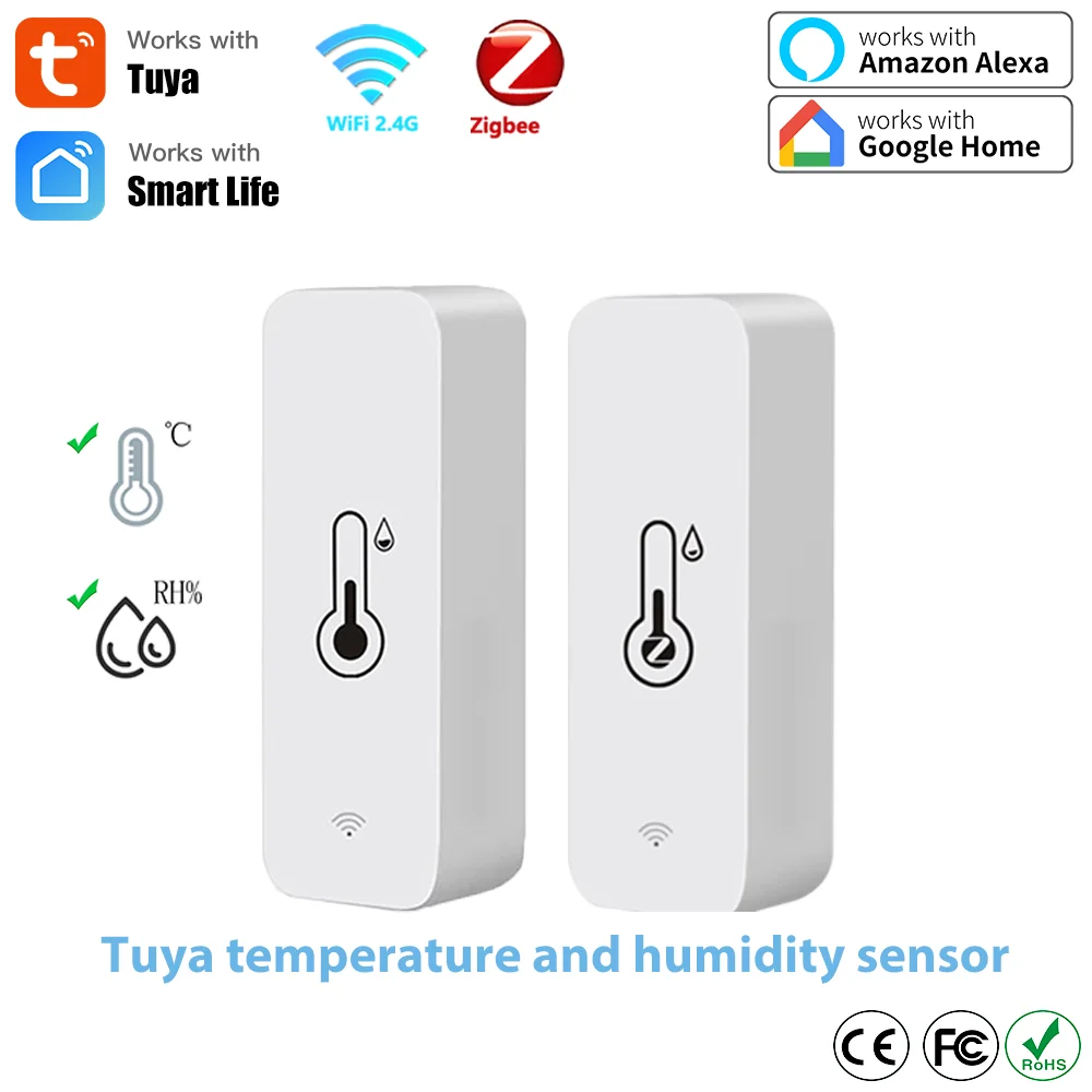 Tuya WiFi&Zigbee Smart Temperature Humidity Sensor APP Real-Time Monitor For Smart Home SmartLife Work with Alexa Google Home