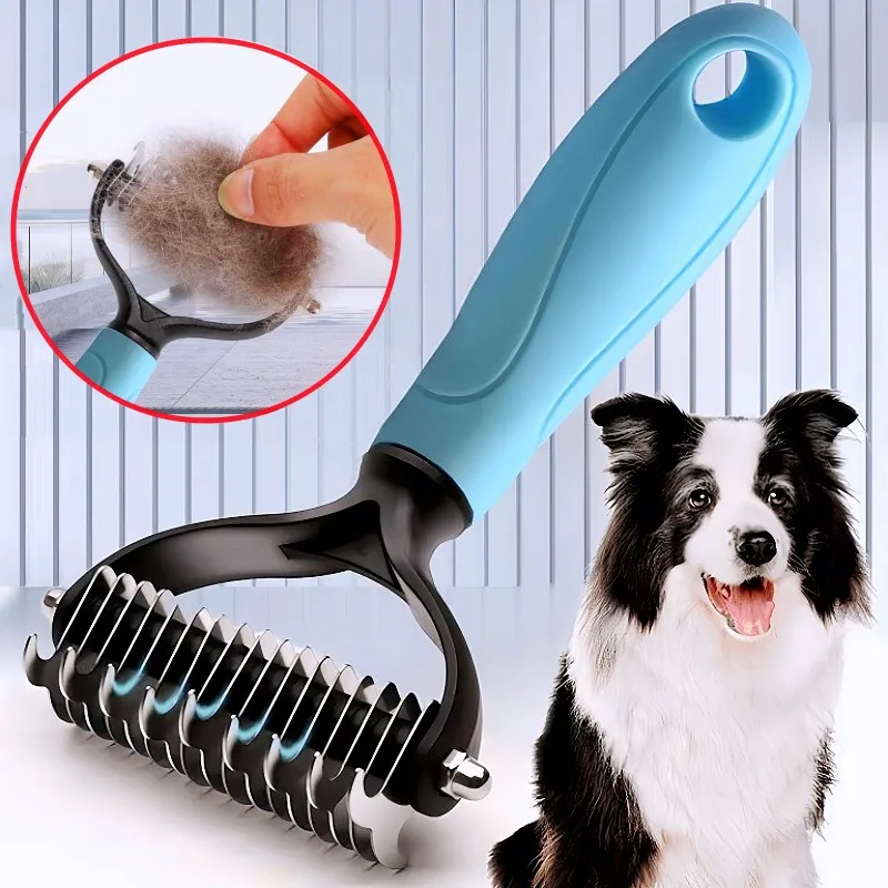 

Dog Comb Knife Dog Brush Pet Hair Remover Stainless Steel Combs for Dogs Hair Knot Cleaning Massage Cat Brush Comb Pet Supplies