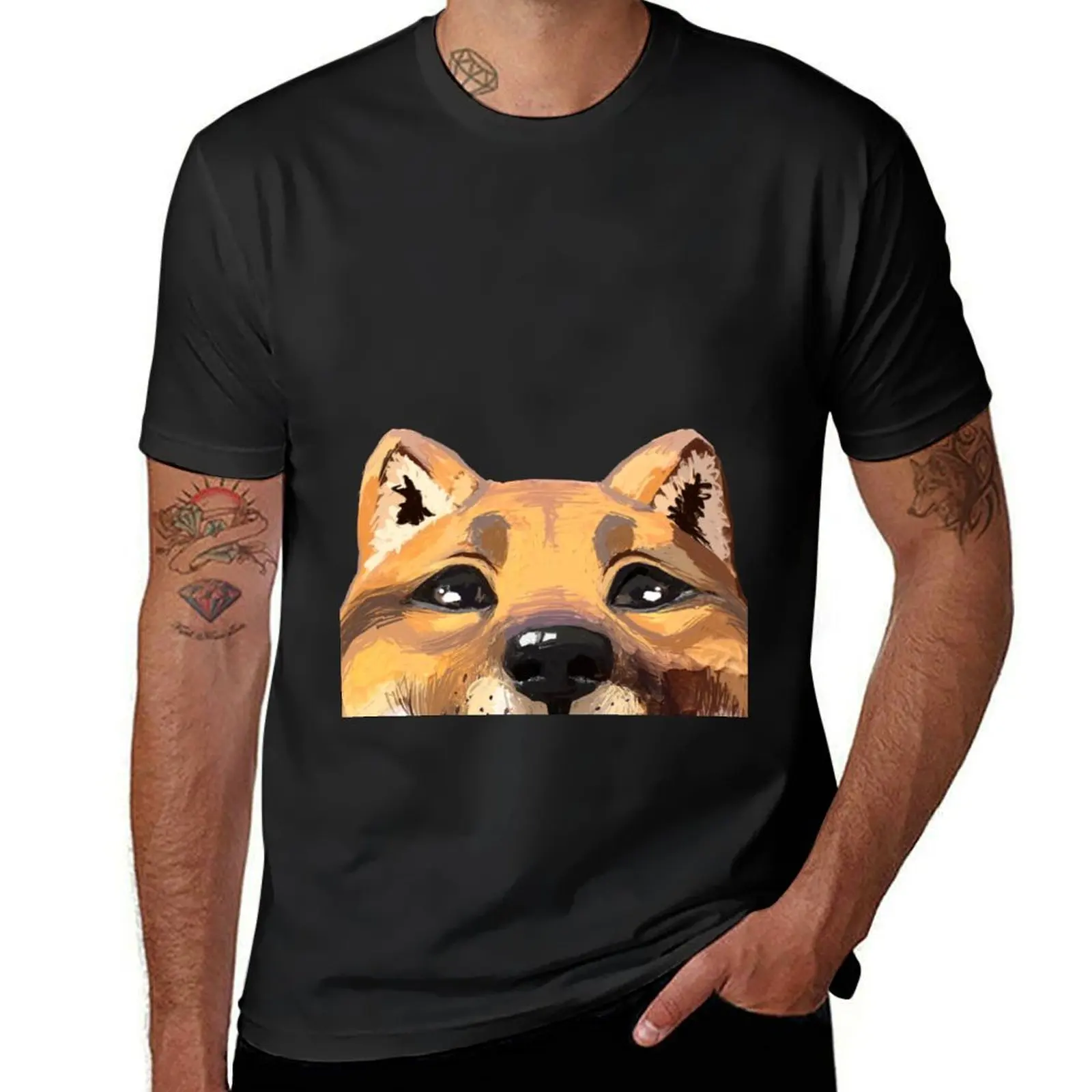 The cute cinnamon Shiba Inu dog muzzle T-Shirt boys whites plus size tops boys animal print mens t shirts casual stylish