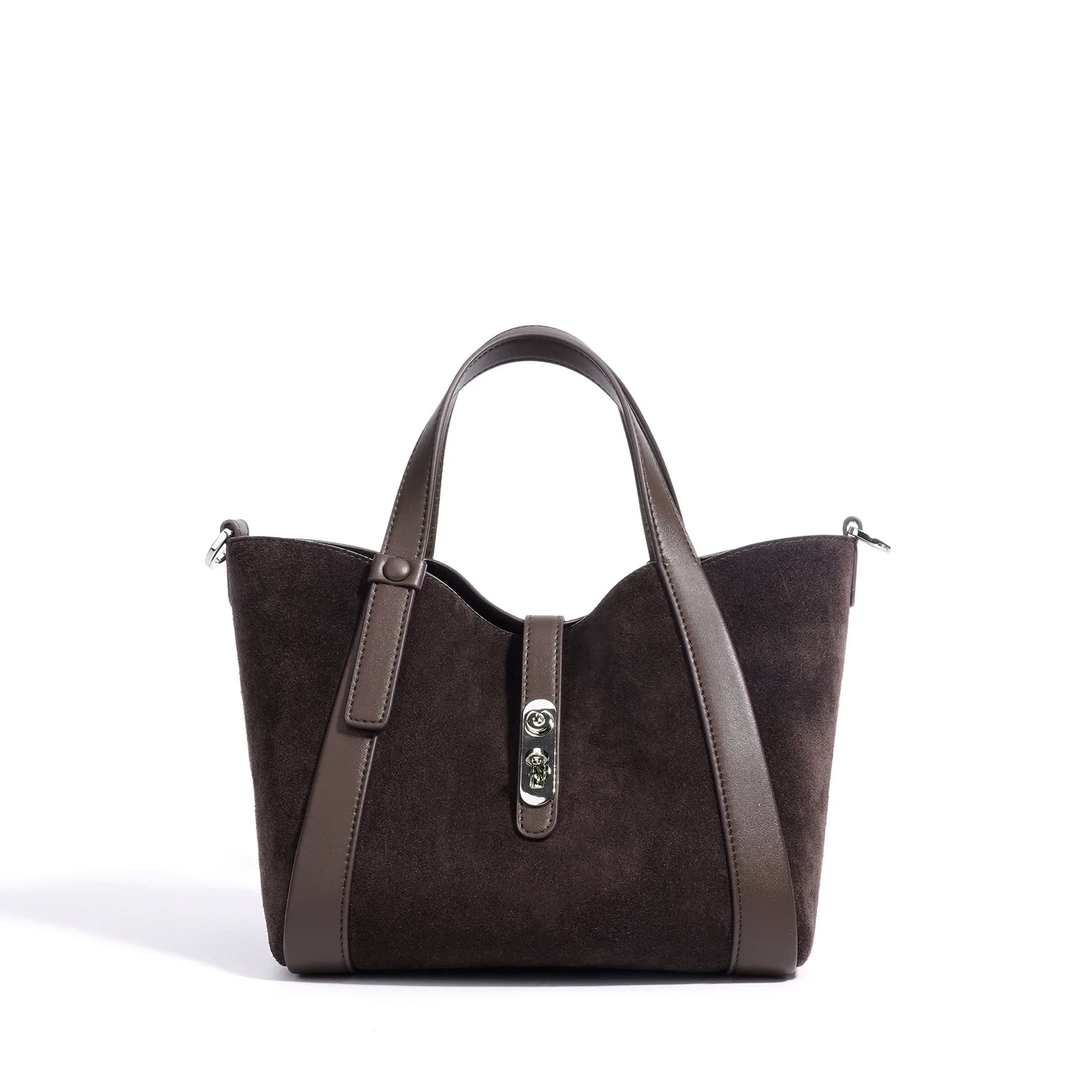 2026 Autumn New Suede Genuine Leather Women's Bucket Bags Vintage Shoulder Bag High Quality Versatile Totes Female Crossbody Bag