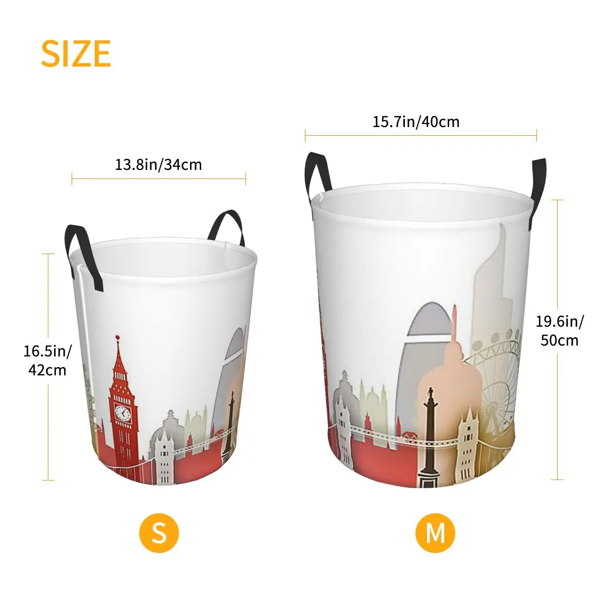 London Folding Laundry Baskets Dirty Clothes Home Organizer Large Waterproof Bucket For Home Kids