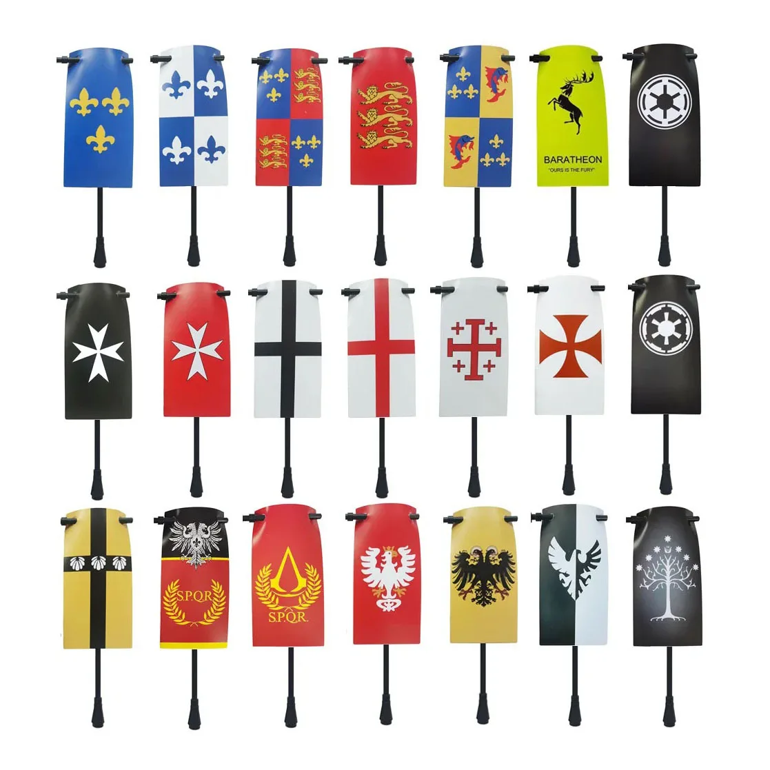 قلعة القرون الوسطى فارس الفيلق العلم بنة الشكل العسكري الصليبيين أعلام جندور لعبة روما المقدسة القديمة #1