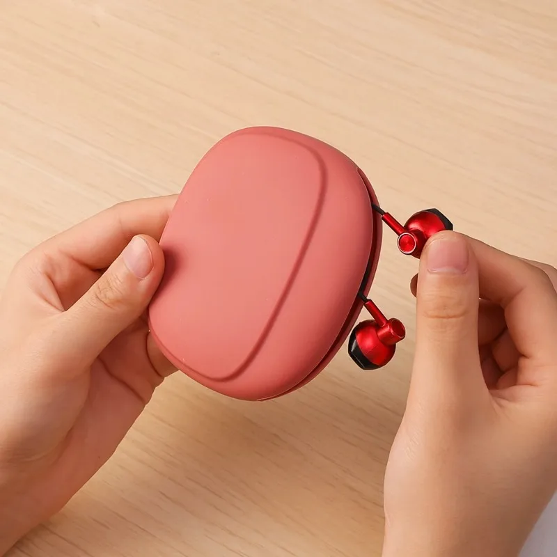 Earphone Storage Cases Portable Earbud Pouch Purse Carry Bag Silicone Waterproof Headphone Organizer Data Cable Storage Case