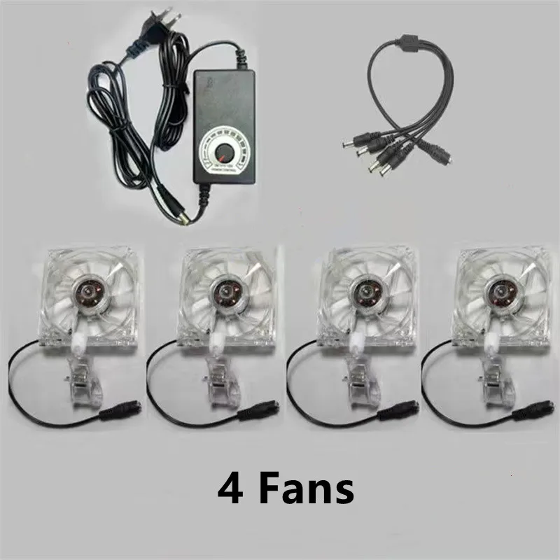 Aquarium Fish Tank Cooling Fan System Chiller Control Reduce Water Temperature 1/2/3/4 Fans Set Cooler Marine aquarium cooler