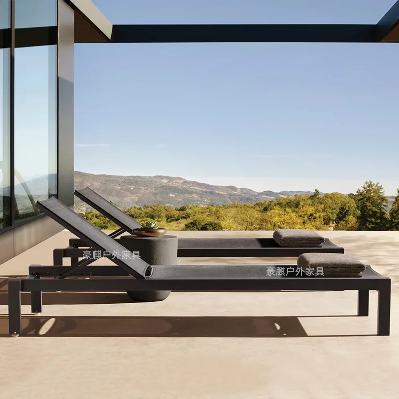 كراسي استلقاء خارجية من خشب الساج فيلا حمام السباحة B & B منتجع فندق على شاطئ البحر كراسي من الخشب الصلب المضاد للتآكل