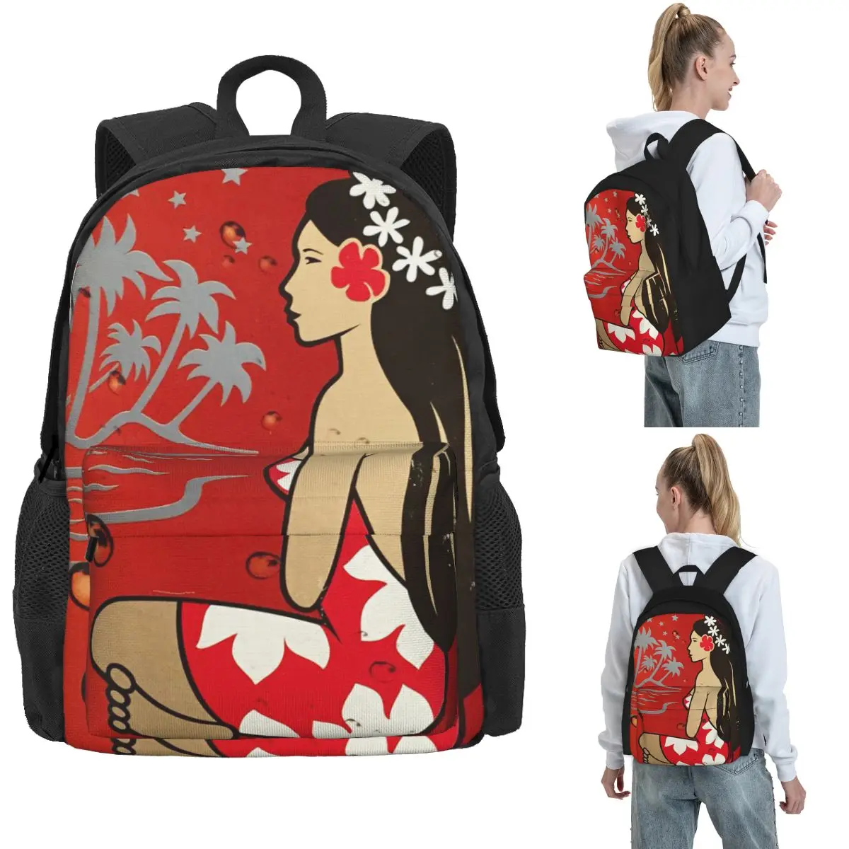 

Рюкзаки Hinano Tahiti для мальчиков и девочек, сумка для книг, большая вместительная школьная сумка для студентов, дорожный рюкзак, сумка на плечо