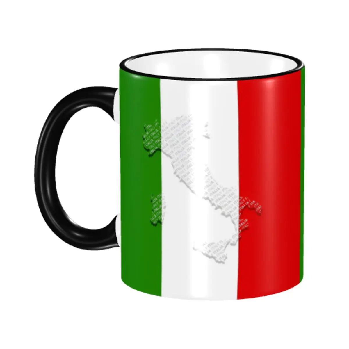 

Custom DIY Italy Flag Ceramic Mugs Minimalist Italian Patriotic Pride Coffee Cups Creative Gift