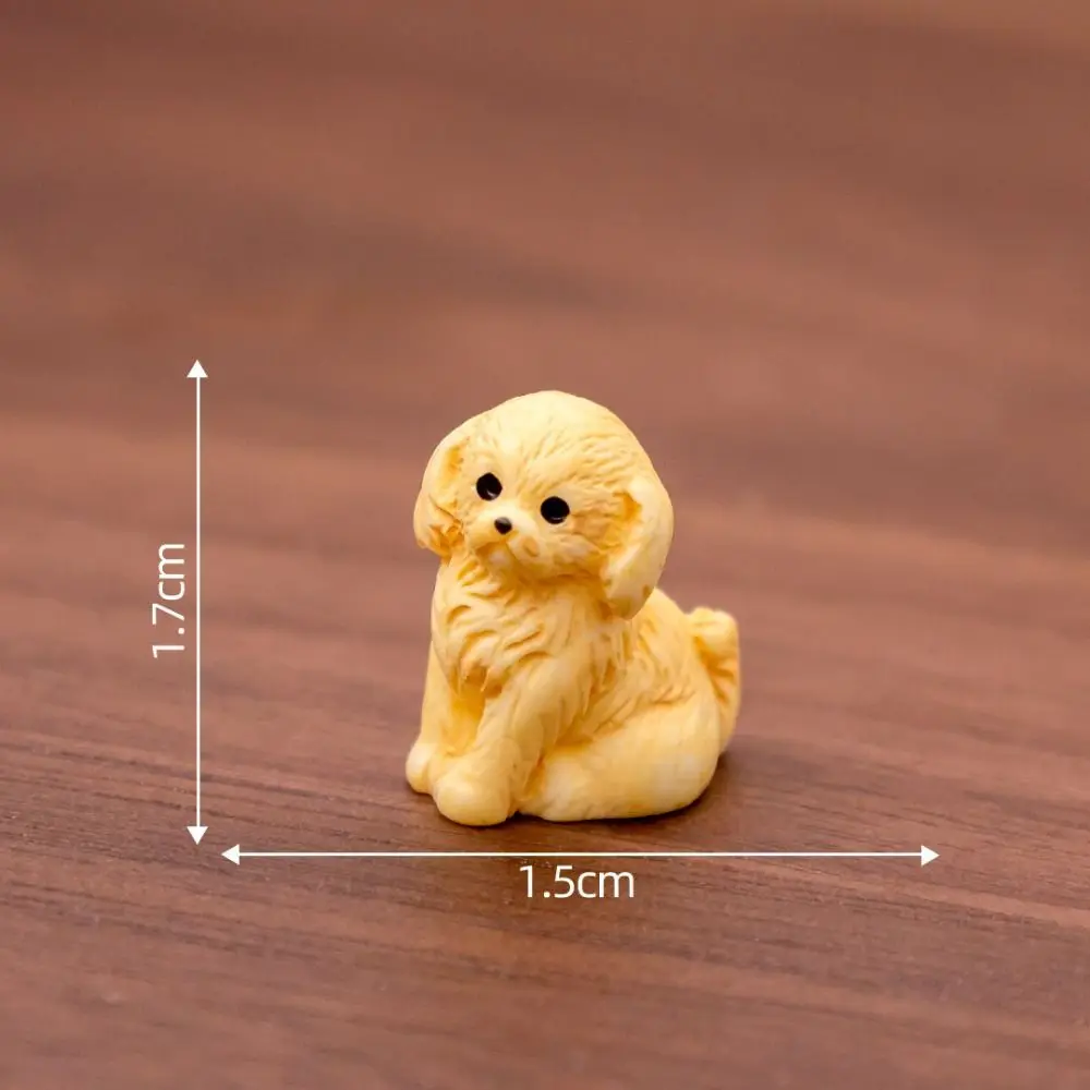 

New Cute Cartoon Puppy Statue Resin Car Ornament Mini Animals Figurine Dollhouse Decoration Home Decorations Micro Landscaping