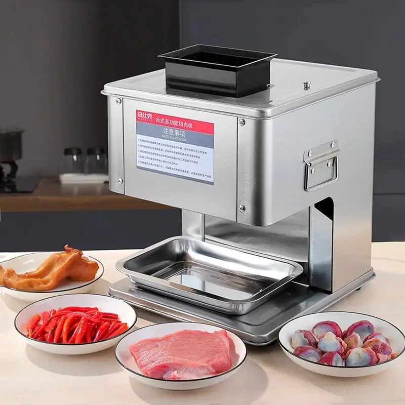 Electric Commercial Household Meat Cutter Shredded Meat Cutter Minced Meat Grinder Stainless Steel Vegetable Cutter Machine