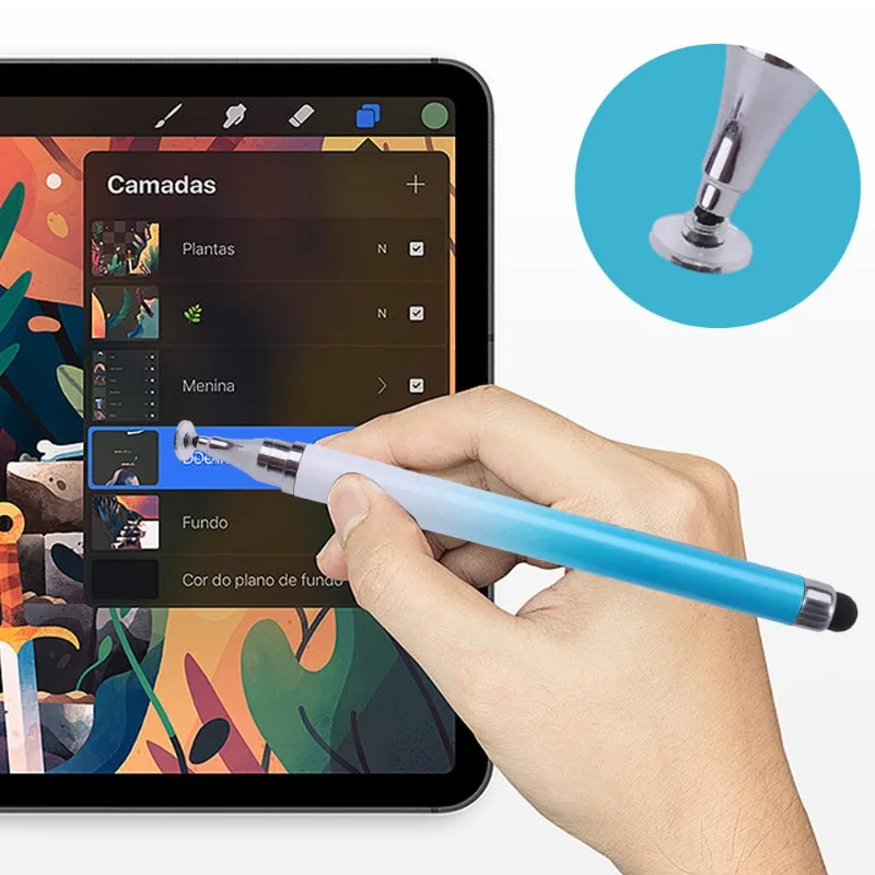 1/4Pcs 2 in 1 Universal Touch Pens for Smart Phone Tablet Drawing Capacitive Pencil Android Screen Touch Pen for IPhone Samsung
