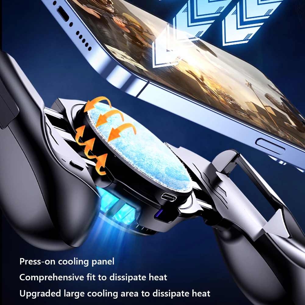 Mobile Phone Game Controller with Cooling Fan for iPhone and Android Stretching Gamepad Up to 174mm