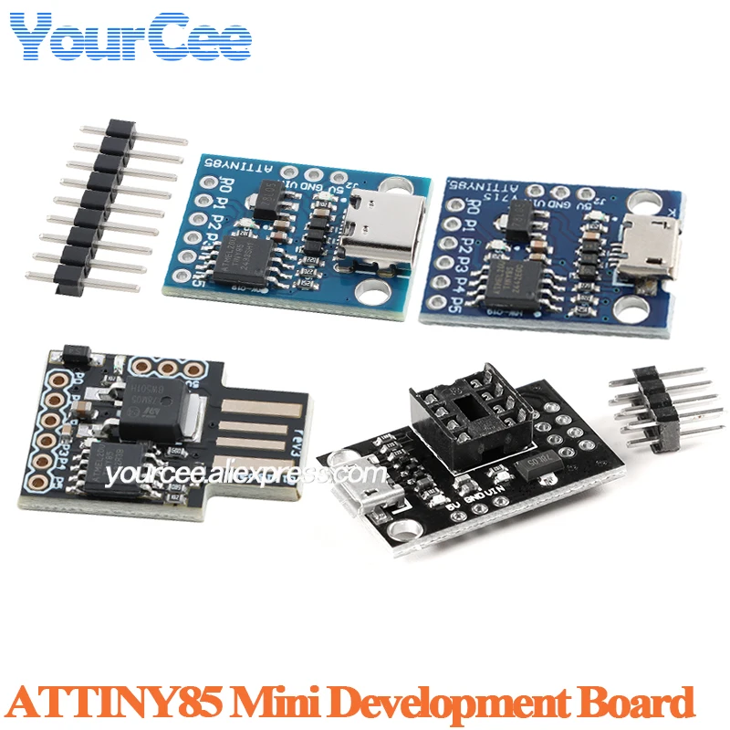 10pcs/1pc ATTINY Development Programmer Board Module For ATtiny13A/ATtiny25/ATtiny45/ATtiny85 Programming Editor Micro Usb DIP-8