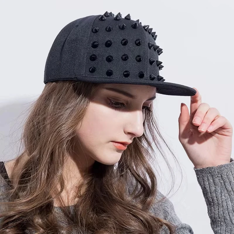 

Nail Hat Street Personalized Fashion Rivet Duck Tongue Hat Hip Hop Street Dance Hat Flat Edge Baseball Hat