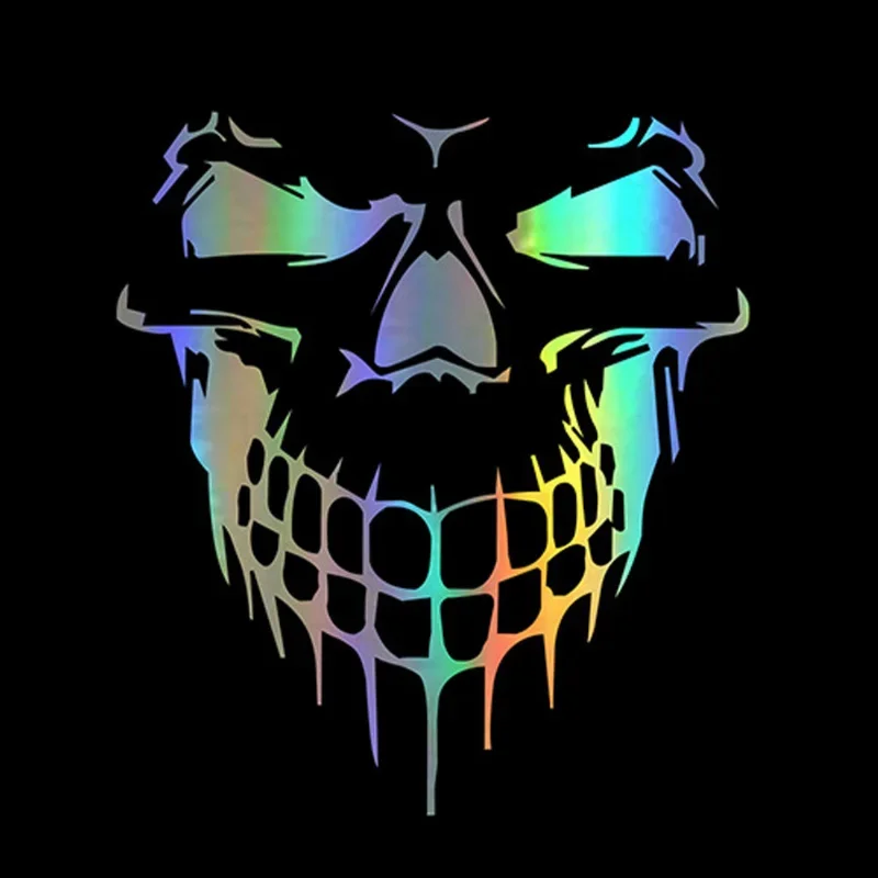 1 Piece of Creative Skull Car Sticker and Reflective Vinyl Car Design Car Engine Hood Doors Windows Car Sticker Firmly Attached