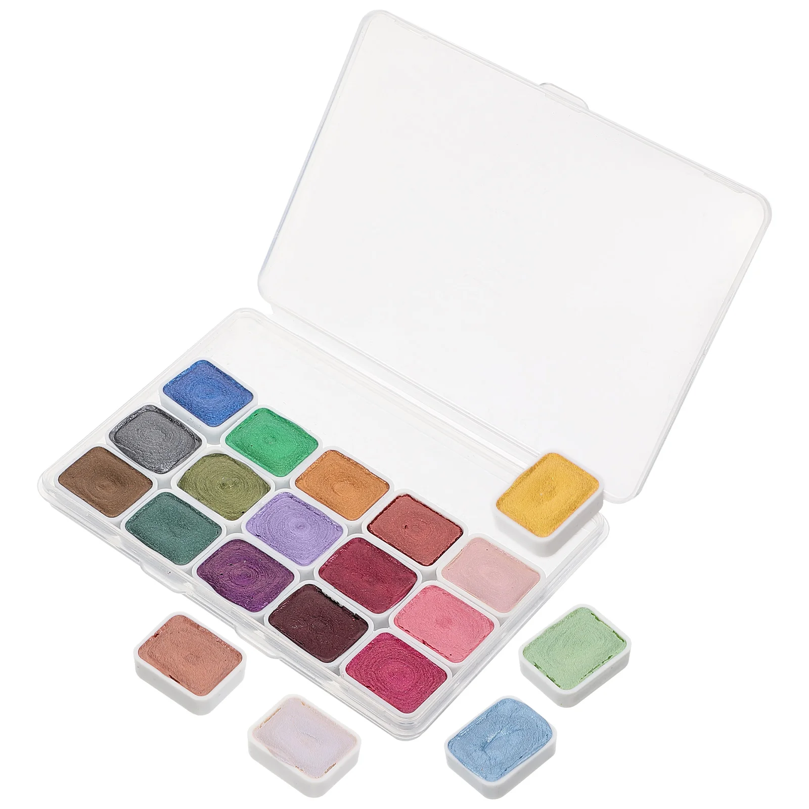 

20 Color Solid Watercolor Paints Watercolor Set 1ml Portable Set for Students Artists Safe Mica Material Lightweight