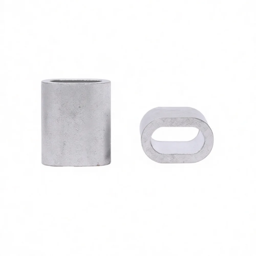 Cable Connector Aluminum Crimping Ferrule 0.5mm 12mm Oval Figure 8 Sleeve For Steel Wire Rope Hardware Rigging Fastener Tool