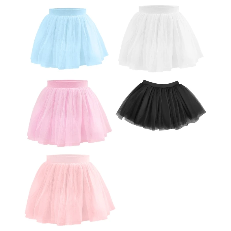 

Kids Girls 4 Layer Tulle Skirt Toddlers Layered Tutu Elastic Waistband Ballet Dance Skirts for Carnivals Party Costume