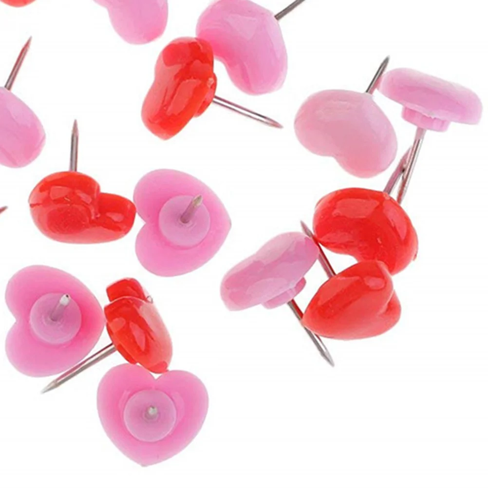 

150Pcs Heart Shape Pushpins Cute Design Plastic Metal Colorful Map Tacks for Cork Boards Photos Decoration Assorted