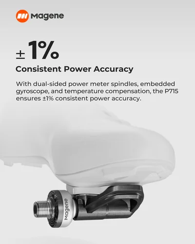 Imagen 2 del producto Pedales de medidor de potencia para bicicleta Magene P715, equilibrio de cadencia, 1% de precisión de potencia para medidor de potencia basado en Pedal de ciclismo KEO y SPD-SL